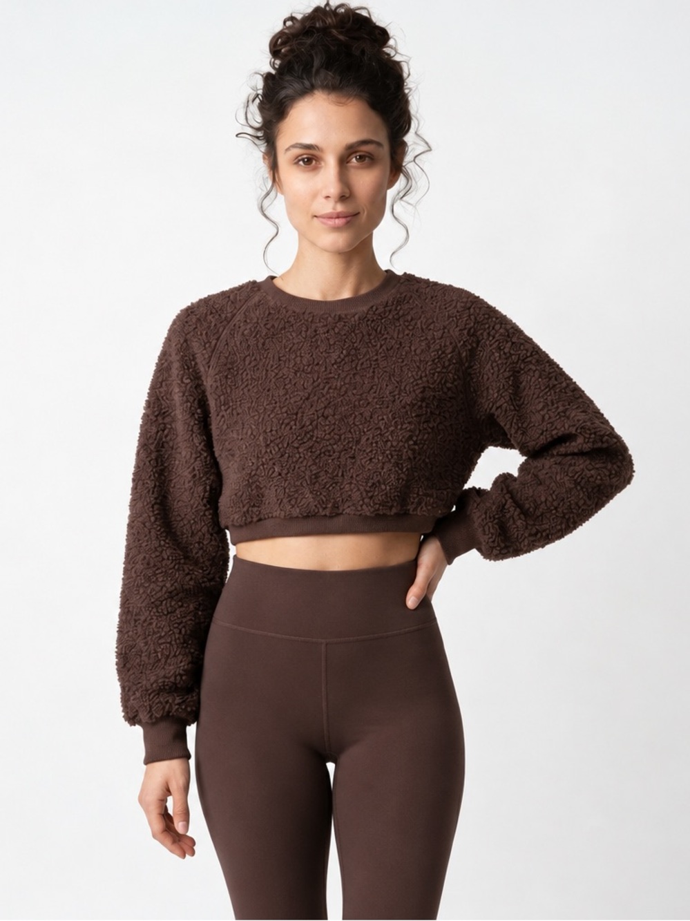 Simons Cropped teddy bear sweater